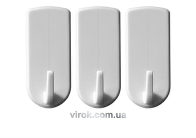 Гачки настінні VOREL самоклеючі, набір 3 шт. [12/144]