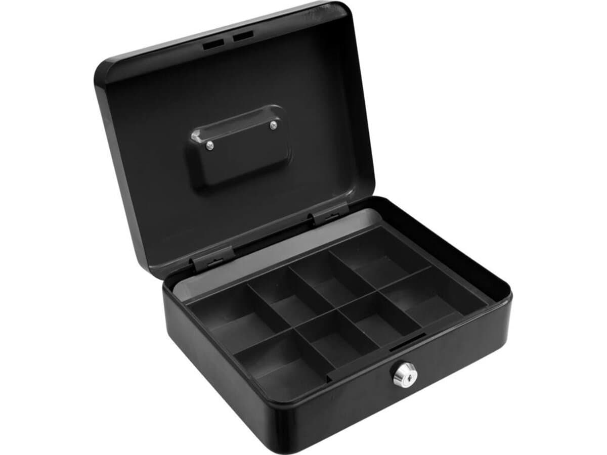 Скринька для грошей з замком (2 ключі) VOREL чорна, 250х 200х 90 мм [10]