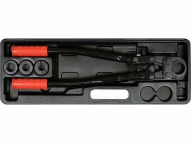 Прес-кліщі для труб PEX-AL.-PEX і PERT YATO; l= 42 см, розвід губ- 25 мм. з насадк U-тип 16/20/26 мм