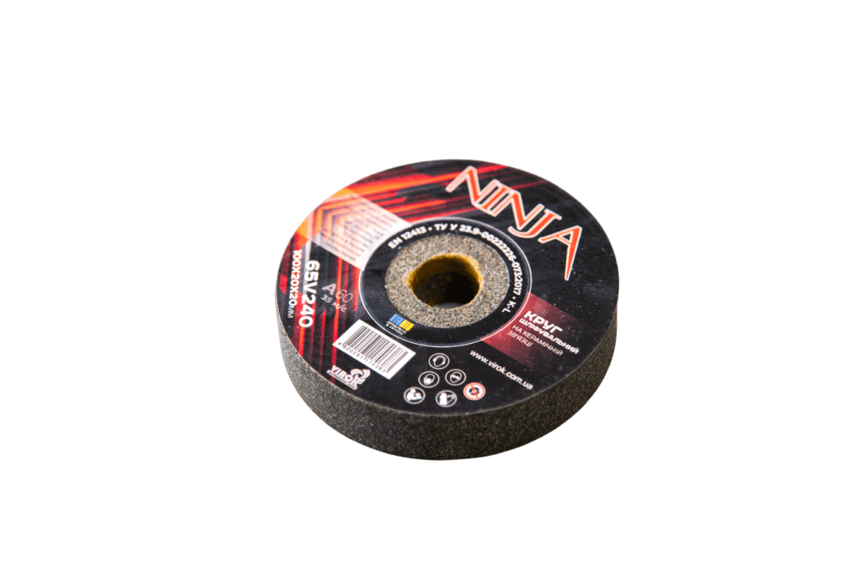 Круг для точила на керамічній зв'язці NINJA 100х20х20 мм F60 ТМ VIROK, твердість K