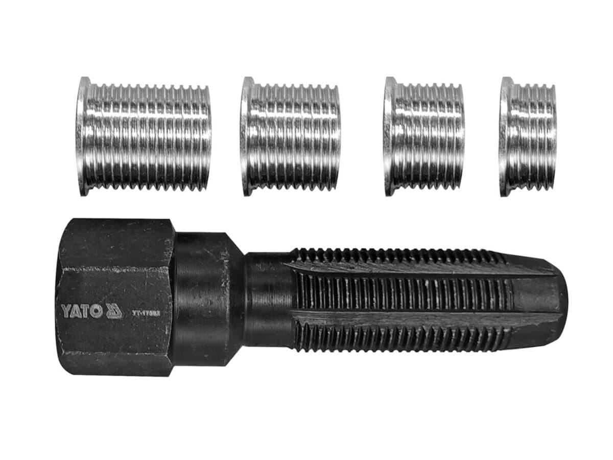 Мітчики для ремонту різьби "свічок" запалу YATO, M14x1,25 і M16x1,25 з 6-гран. приводом, 5 шт. [12]