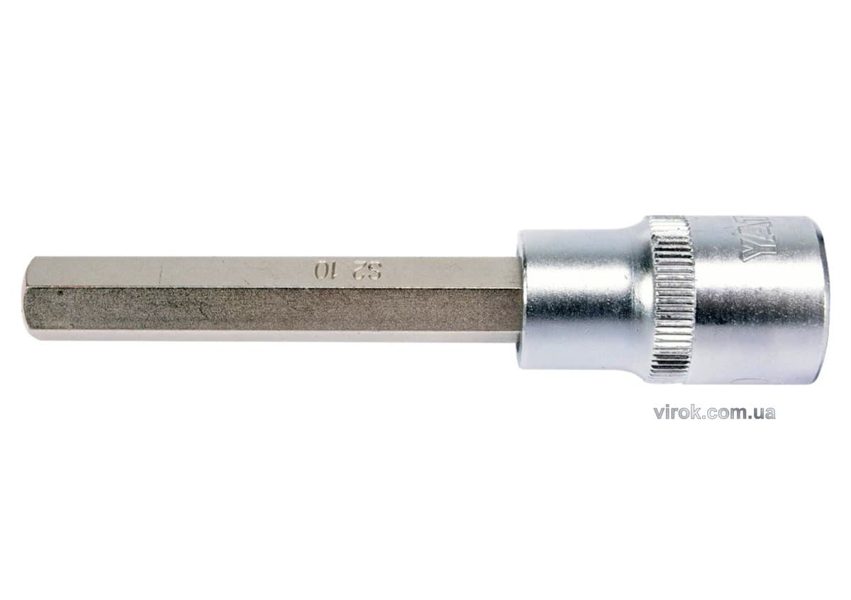 Головка торцева YATO квадрат 1/2 HEX M10, L= 100 мм. подовжена [20/120]