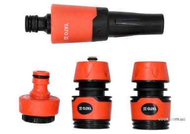 Зрошувач прямий YATO з набором з'єднань 1/2", 3/4", ABS-пластик, 4 шт [48]