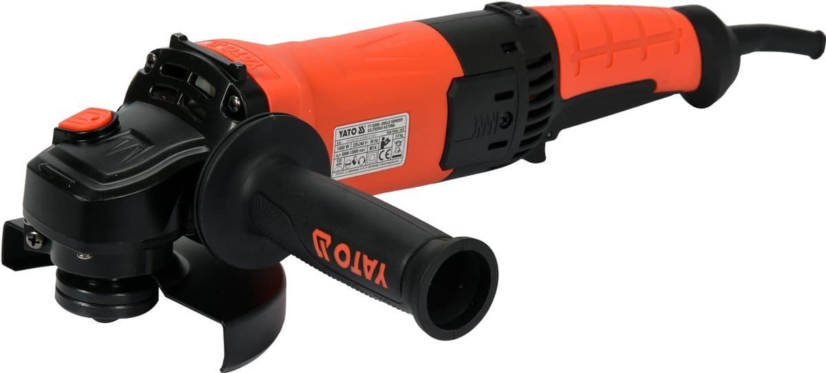 Шліфмашина кутова мережева YATO: Ø=125мм, P=1400Вт, регулятор. 3000-12000 об/хв(вузька ручка) [6/96]