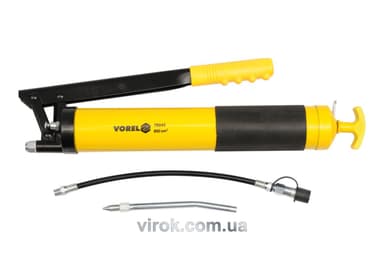 Шприц мастильний VOREL, V= 600 см³, 41-69 MPa. з гнучкою і жорсткою трубками [6/12]