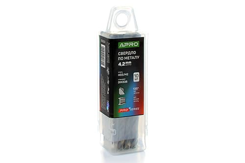 Свердло по металу HSS/M2 (6542) Ø4,2мм (тубус, кратно 10шт) PRO APRO