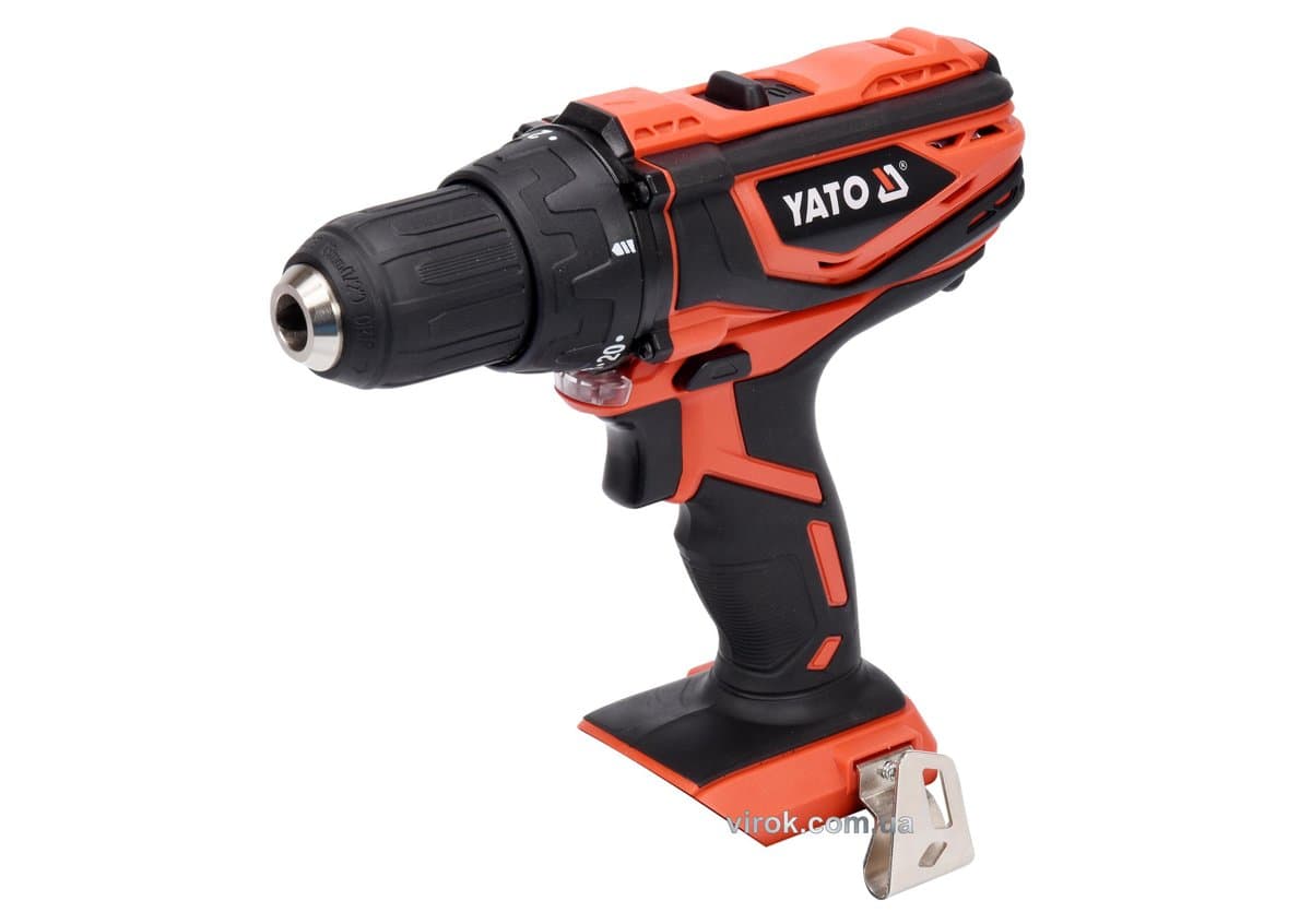 Шуруповерт-дриль акумуляторний YATO : 18V, Li-Ion, KM- 40 Нм, патрон Ø≤13 мм (БЕЗ АКУМУЛЯТОРА)