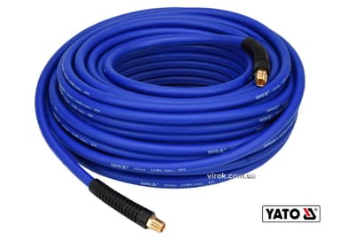 Шланг пневматичний гібридний (ПВХ+БНК) YATO: Ø6.5 мм x 30м, Ø=1/4", тиск ≤ 2 MPa, різьбов. з'єдн.[4]