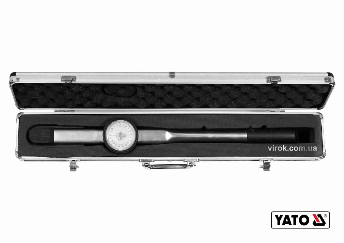 Ключ динамометричний YATO : квадрат 1/2", F= 30- 300 Нм зі стрілочно циферблатною шкалою [10]
