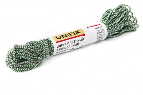 Шнур плетений будівельний кольоровий 4мм 20м UNIFIX
