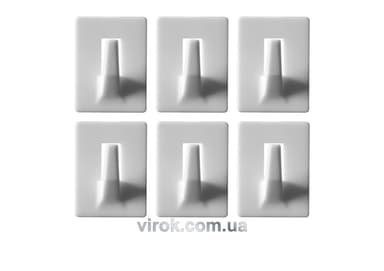 Гачки настінні VOREL самоклеючі, набір 6 шт. [12/192]