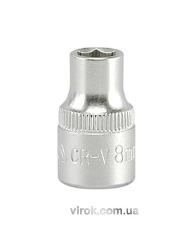 Головка торцева 6-гранна YATO : квадрат 3/8", М= 8 мм, L= 28 мм [24/240/480]