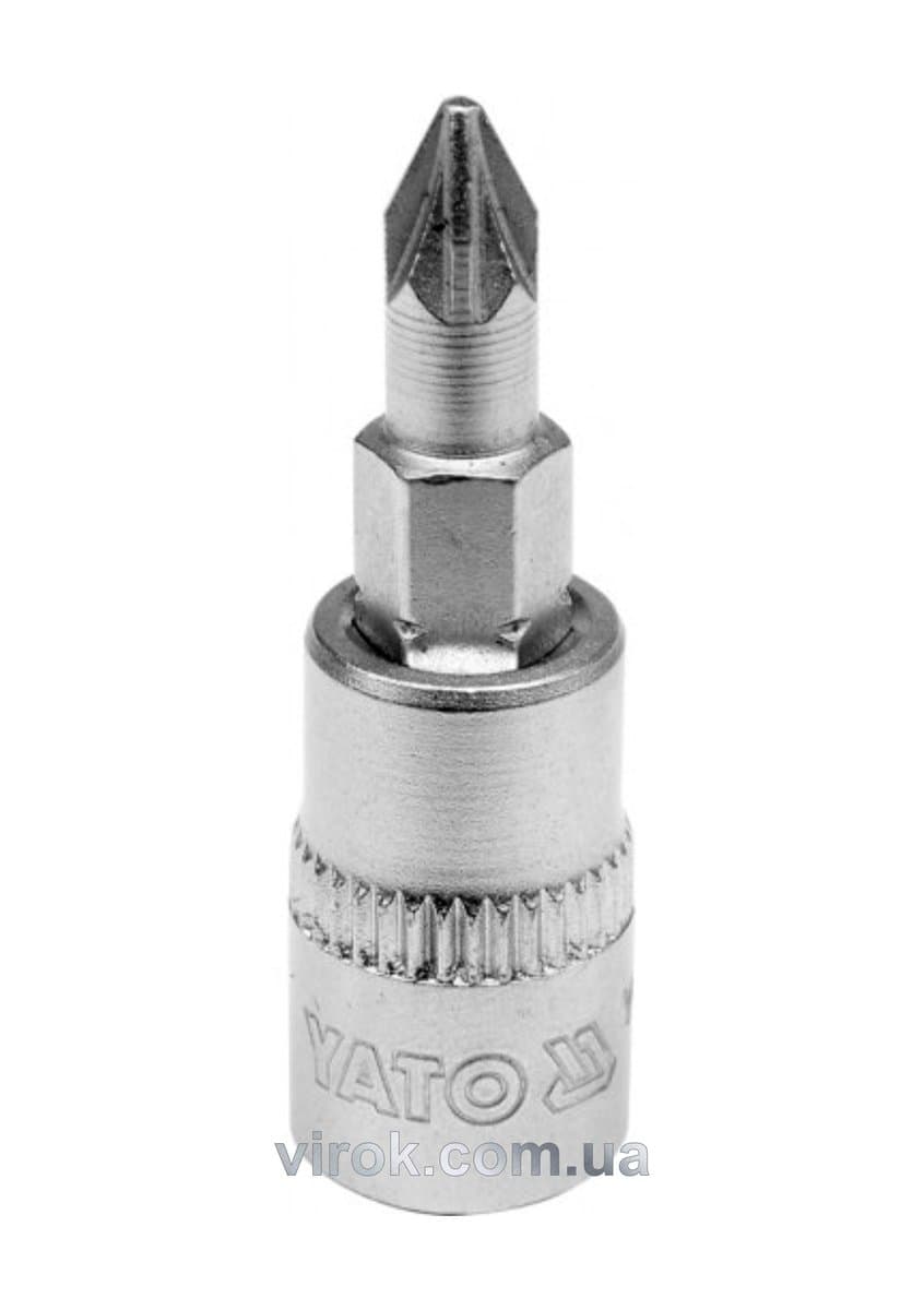 Головка торцева YATO квадрат 1/4 "Pozidriv" PZ1, L= 37 мм [150/600]
