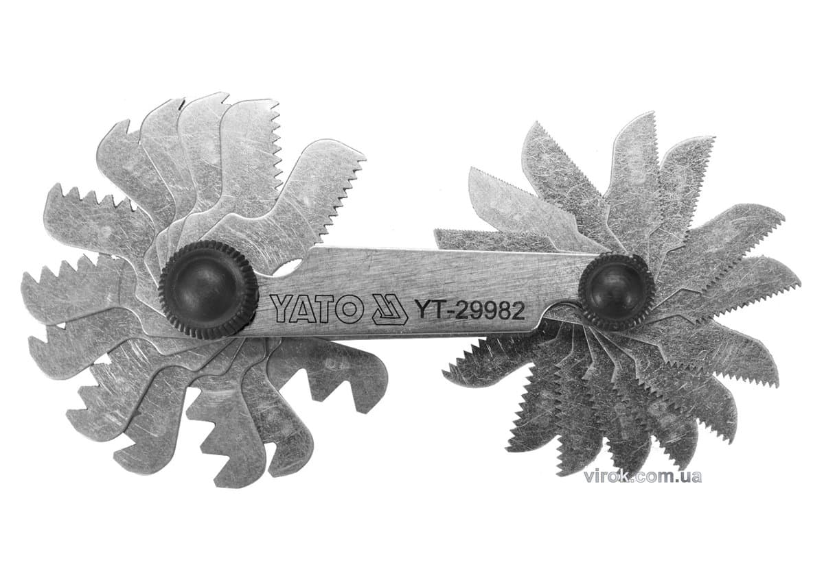 Різьбомір WHITWORTH 55° YATO з 28 шаблонами в діапазоні 4-62 [30/300]