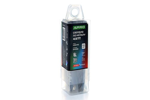Свердло по металу HSS/M2 (6542) Ø4,5мм (тубус, кратно 10шт) PRO APRO