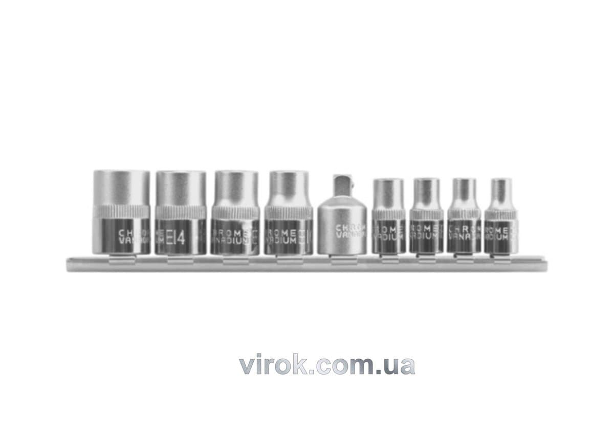 Набір головок YATO : TORX Е5-Е16, квадрат 1/4" торцеві з перехідником M=3/8", 9 шт. [10/40]