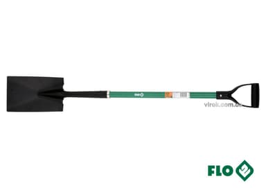 Лопата штикова FLO пряма : 17.5 x 27 x 120 см, сталева основа, скловолоконна ручка [6]