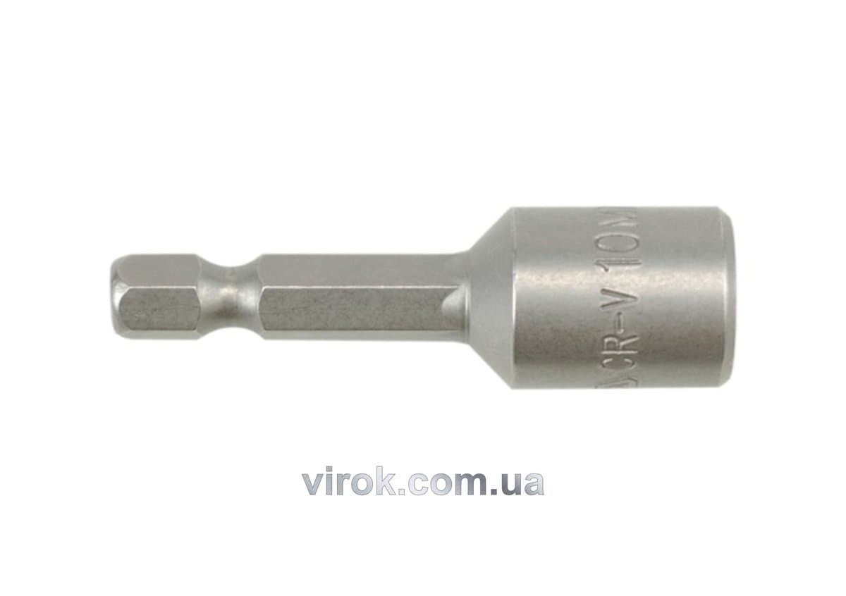 Насадка торцева магнітна 6-гранна YATO : HEX M10 x 48 мм, HEX Ø= 1/4" [Блістер] [100]
