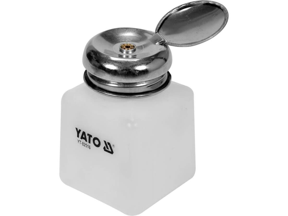 Флакончик з дозатором і помпою YATO для розчинів, V= 100 мл з ESD аморфного полімеру [20]