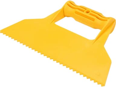 Шпатель для сумішей і клеїв VOREL : L= 225 мм пластиковий, з 3-кутними зубами- 7х7 мм(DW)