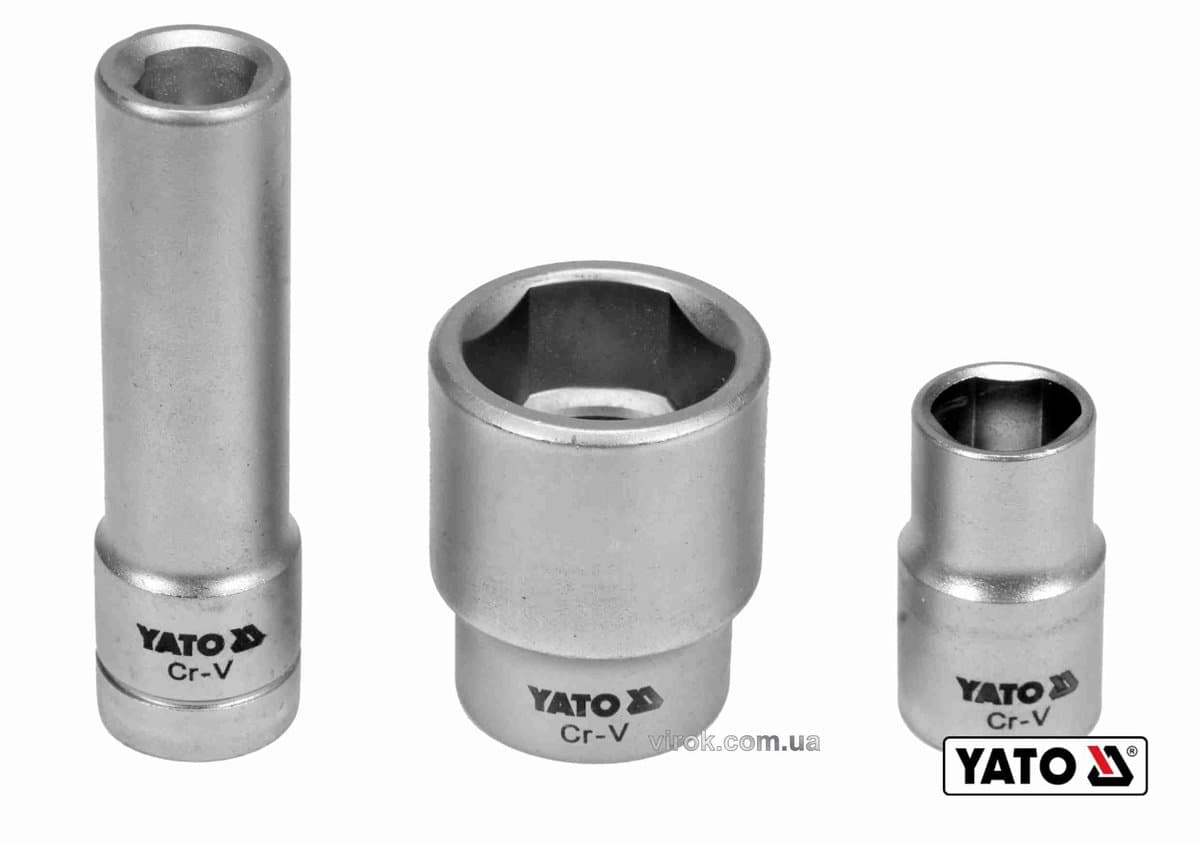 Головки торцеві для обслуговування інжекторних помп YATO : 1/2", Cr-V, 3 шт [12/48]
