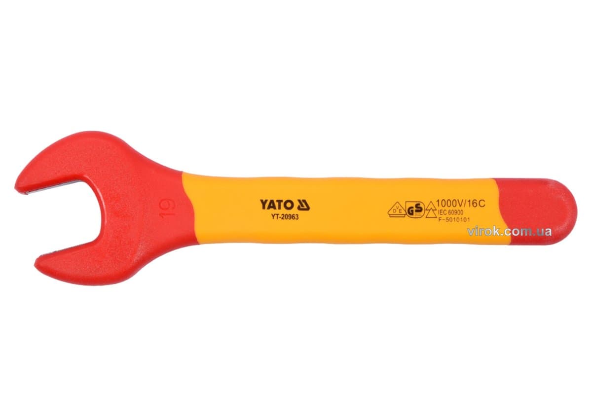 Ключ ріжковий електрика VDE YATO : М19 мм, до 1000V(DW)