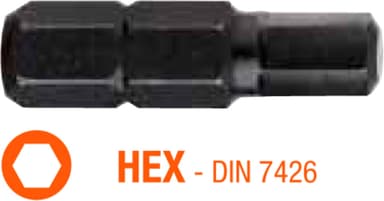 Насадка викруткова USH Industry : HEX 2.5 x 25 мм шестигранна, Уп. 10 шт.