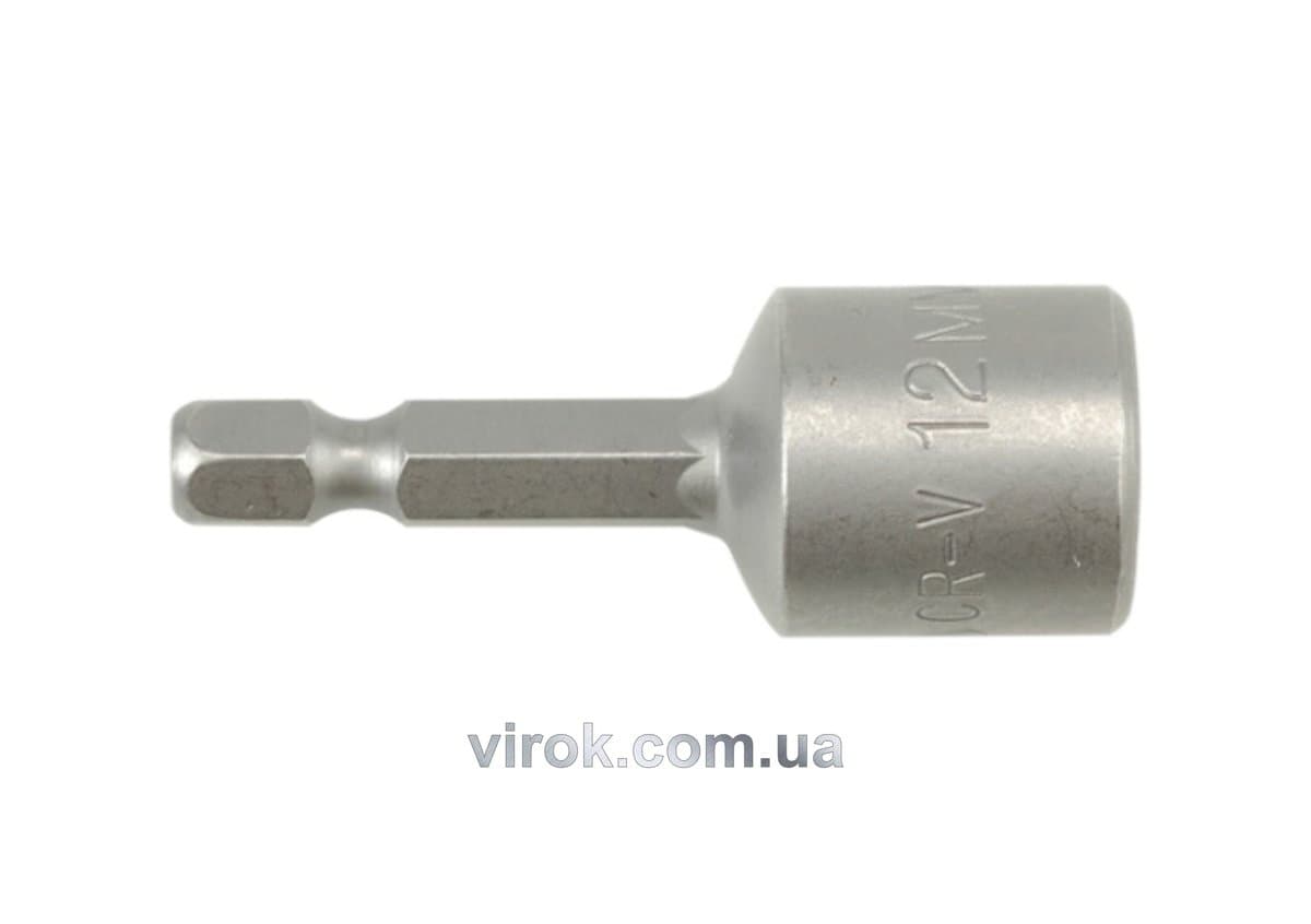 Насадка торцева магнітна 6-гранна YATO : HEX M12 x 48 мм, HEX Ø= 1/4" [Блістер] [100/200]