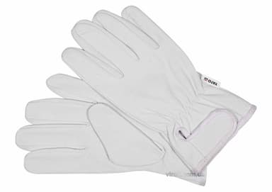 Рукавиці робочі білі з застібкою-липучкою YATO : шкіра, розмір 10 [10]