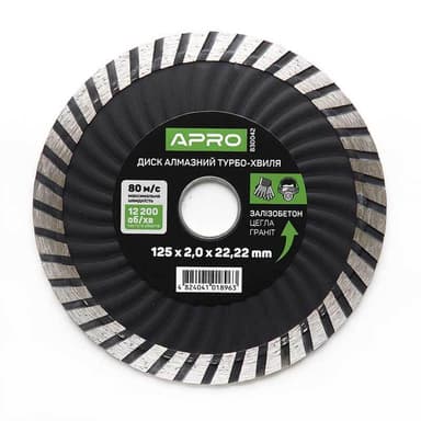 Диск до бетону 125х2,2мм (22-24%) турбо-хвиля APRO