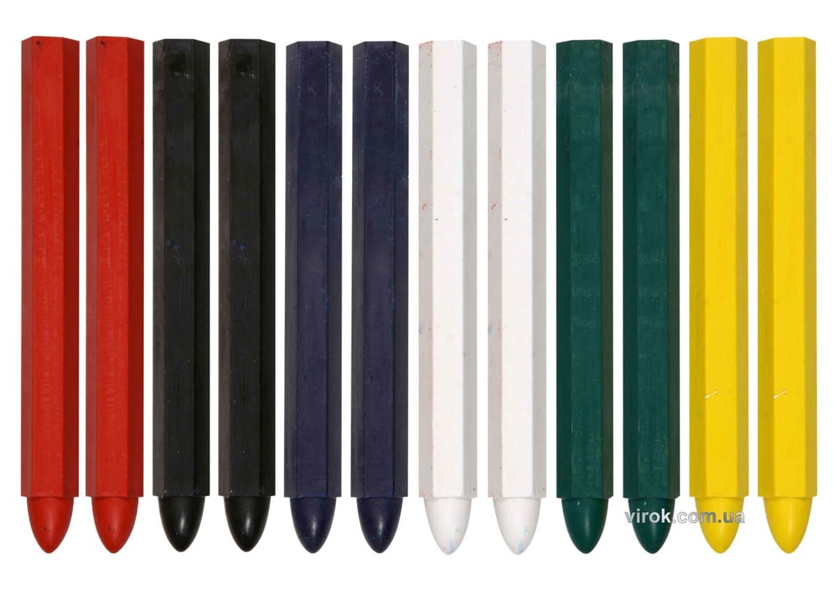 Крейда маркувальна для різних поверхонь YATO : 120 x 12 мм, різні кольори, 12 шт [50]