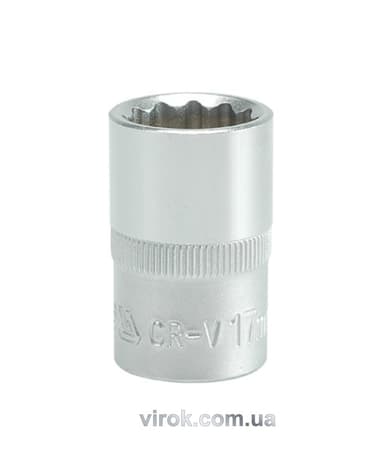 Головка торцева 12-гранна YATO : квадрат 1/2", М= 17 мм, L= 38 мм [12/120/240]