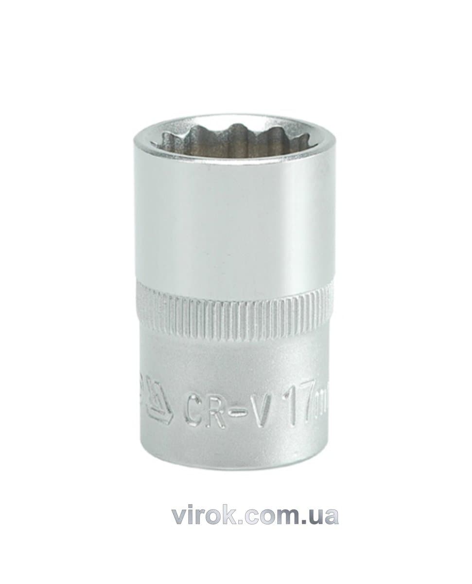 Головка торцева 12-гранна YATO : квадрат 1/2", М= 17 мм, L= 38 мм [12/120/240]