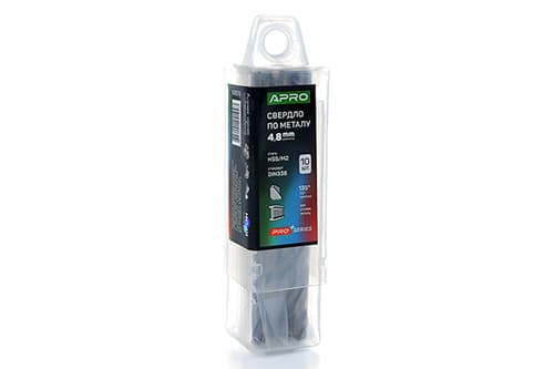 Свердло по металу HSS/M2 (6542) Ø4,8мм (тубус, кратно 10шт) PRO APRO