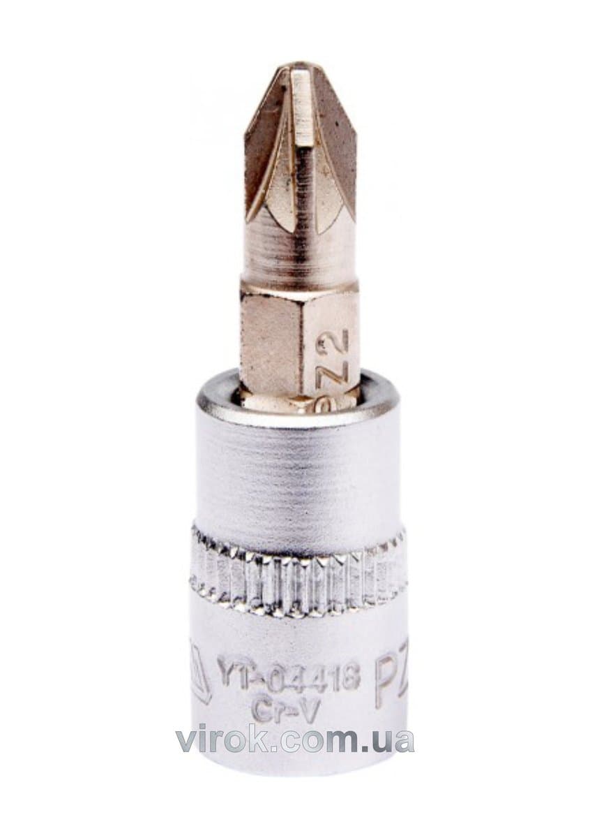 Головка торцева YATO квадрату 1/4 "Pozidriv" PZ2, L= 37 мм [150/600]