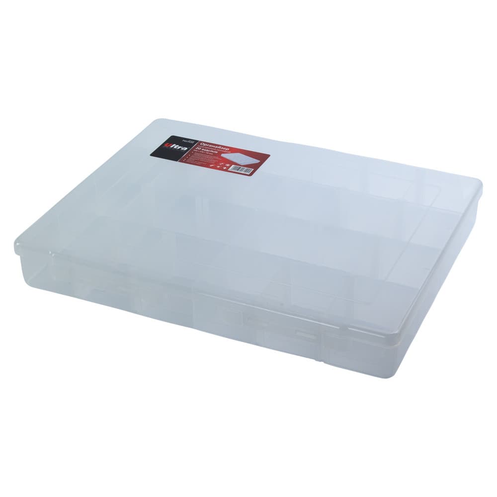 SIGMA Органайзер пластиковий прозорий 20 відсіків 350×270×50 мм ULTRA