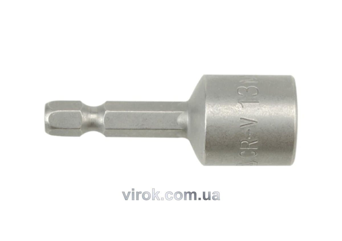 Насадка торцева магнітна 6-гранна YATO : HEX M13 x 48 мм, HEX Ø= 1/4" [Блістер] [100]