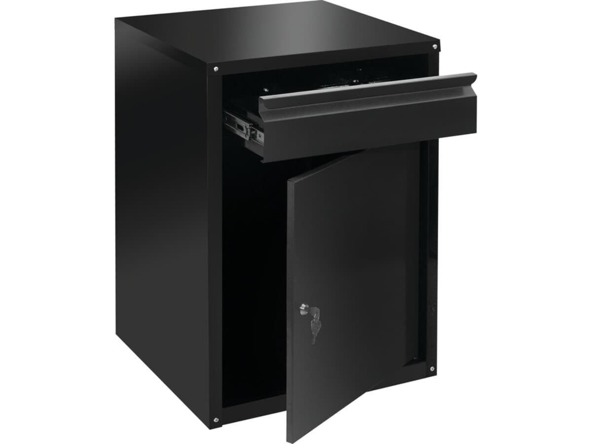 Шафа для майстерні з шуфлядою VOREL 775x 525x 485 мм, з лакованої бляхи [1]