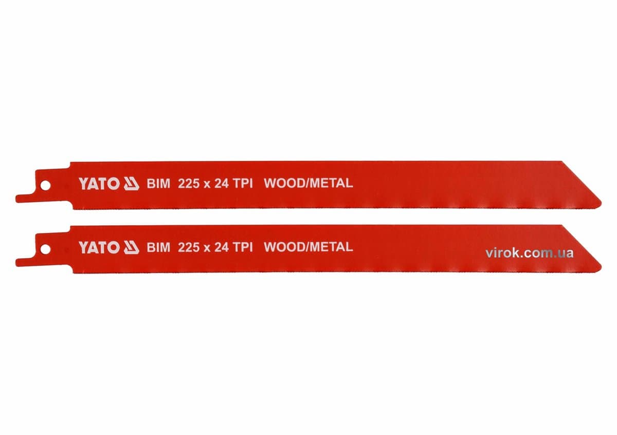 Полотна по дереву і металу, бі-металеві, до шаблевої пили YATO: l=225мм, h=1мм, 24 зубів/1", 2шт[50]