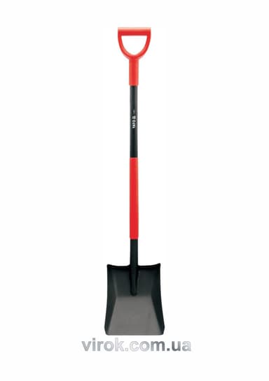 Лопата совкова YATO : Підвищені борти, держак, "DY" прогумована ручка, L= 1200 мм [6]