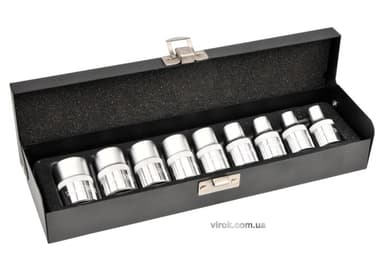 Набір головок торцевих YATO TORX Е10-Е24, квадрат 1/2", 9 шт. [20]