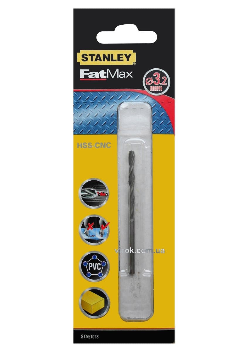 Свердло універсальне швидкісне STANLEY : Ø= 3,2 мм. (метал/дерево/пластик)