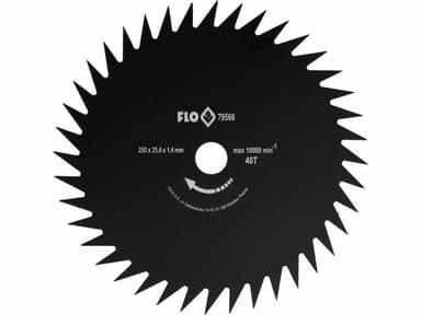 Ніж дисковий до бензокоси FLO, 250 мм, 40 зубів, кріпильний Ø= 25,4 мм [25/50]