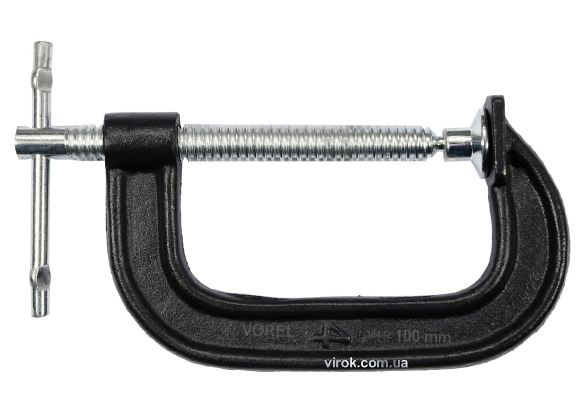 Струбцина з гвинтовим затиском "G" подібна VOREL; l= 100 мм [30]