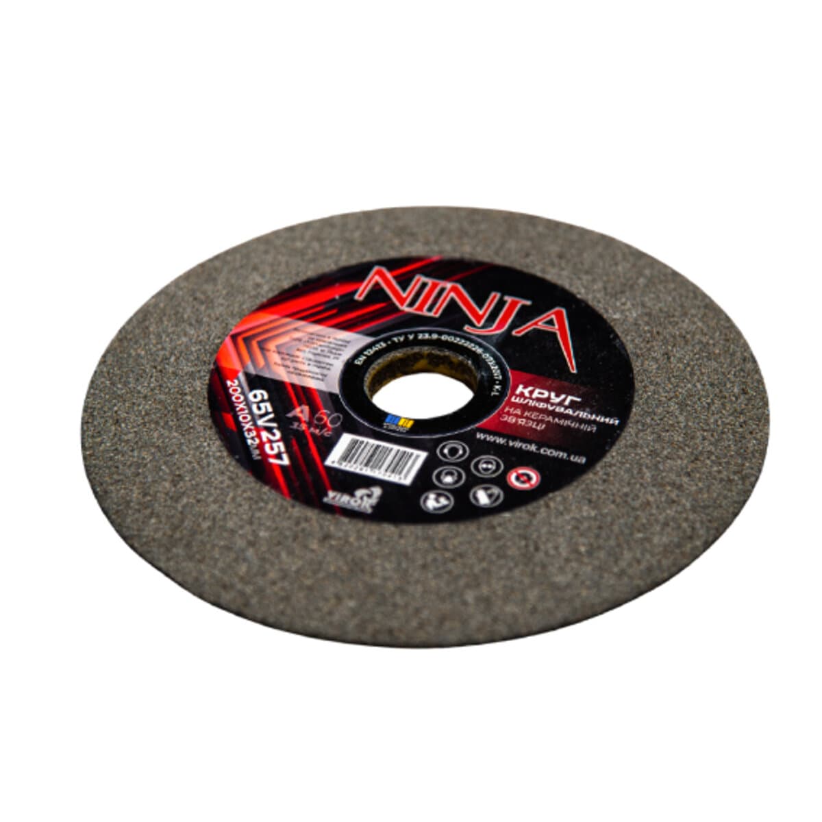 Круг для точила на керамічній зв'язці NINJA 200х10х32 мм F60 ТМ VIROK, твердість K