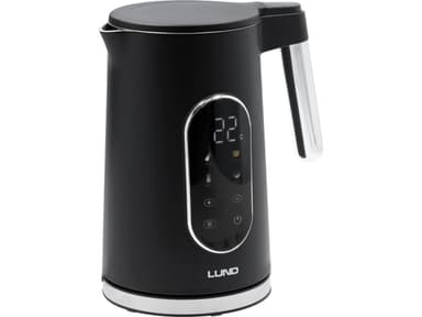 Електрочайник з термостатом з PP і боросилік скла, чорний LUND 1,7 л, 2200 Вт, живл від мережі 230 В