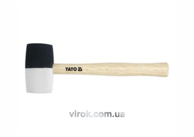 Молоток гумовий YATO 2-шаровий Ø= 72 мм з дерев. ручкою, m= 980 г, l= 345 мм [6/24]