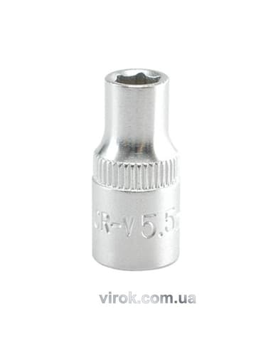 Головка торцева 6-гранна YATO : квадрат 1/4", М= 5,5 мм, L= 25 мм [24/240/400]