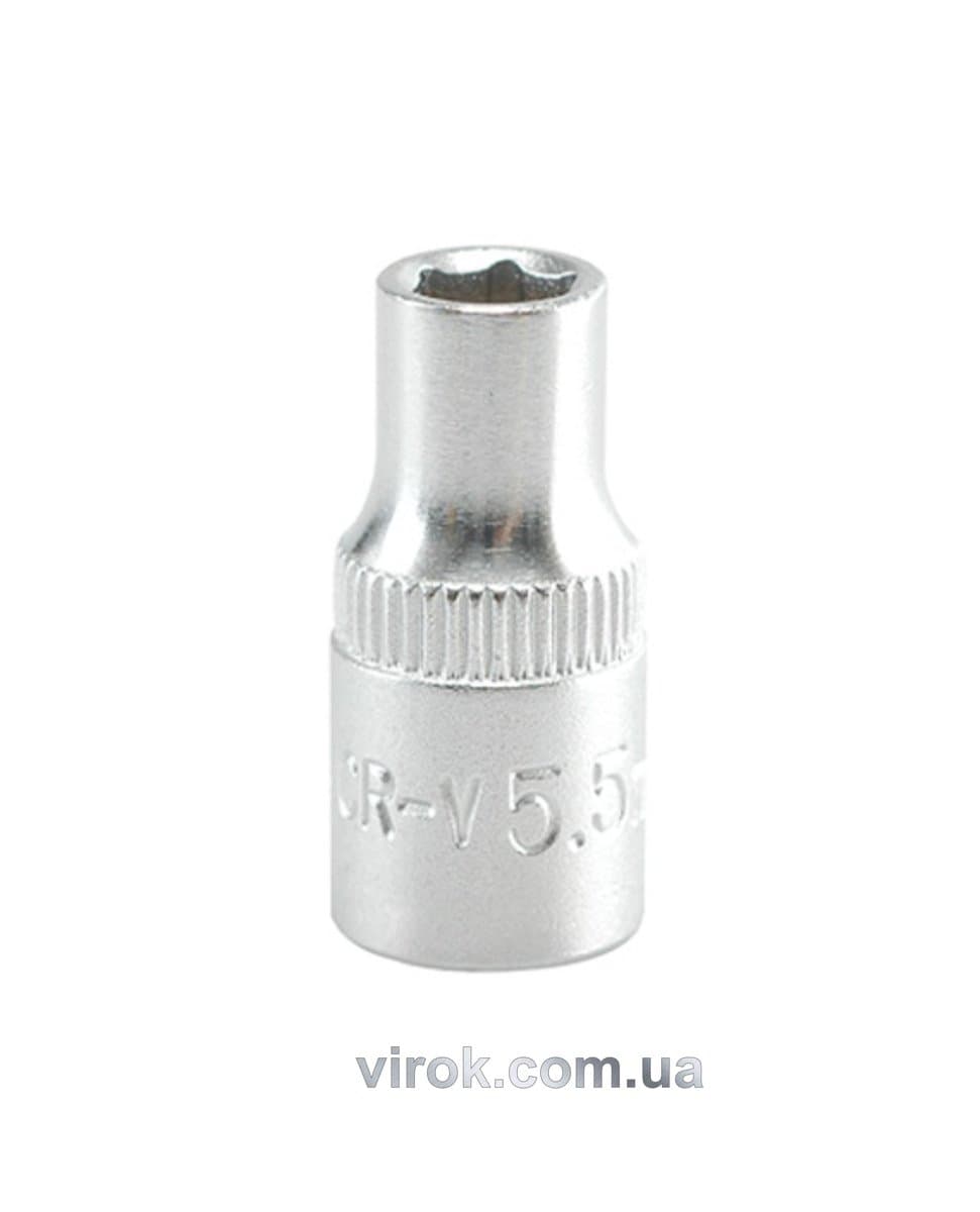 Головка торцева 6-гранна YATO : квадрат 1/4", М= 5,5 мм, L= 25 мм [24/240/400]