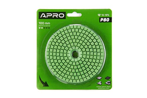 Коло алмазне шліфувальне на липучці 100мм Р36 APRO